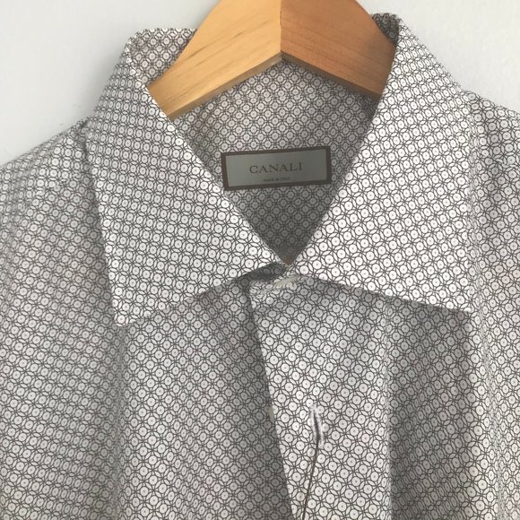 CANALI Geometric Print Dress Shirt